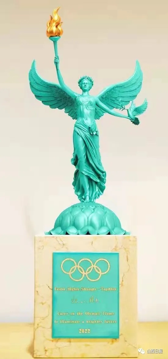 冬奥国礼山西造 《奥运圣火》雕塑来自运城