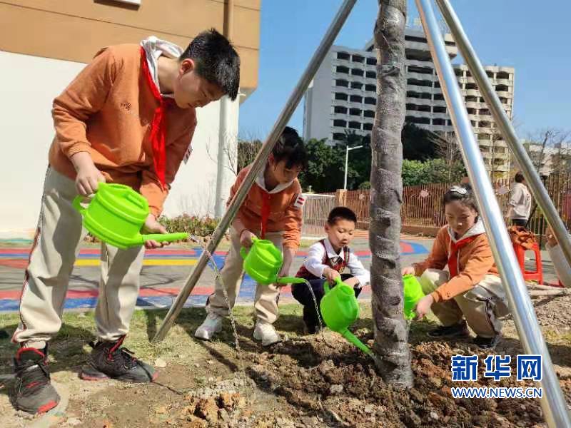 福州：学校社区联动种“绿”迎接植树节