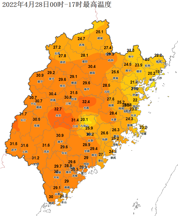 明后两天福建局部有暴雨 未来十天高温持续