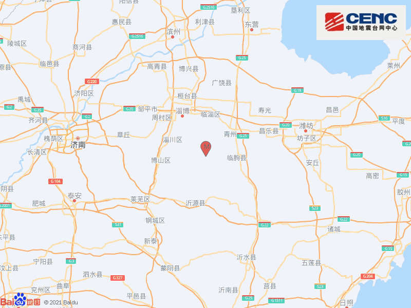山东潍坊市青州市发生3.4级地震