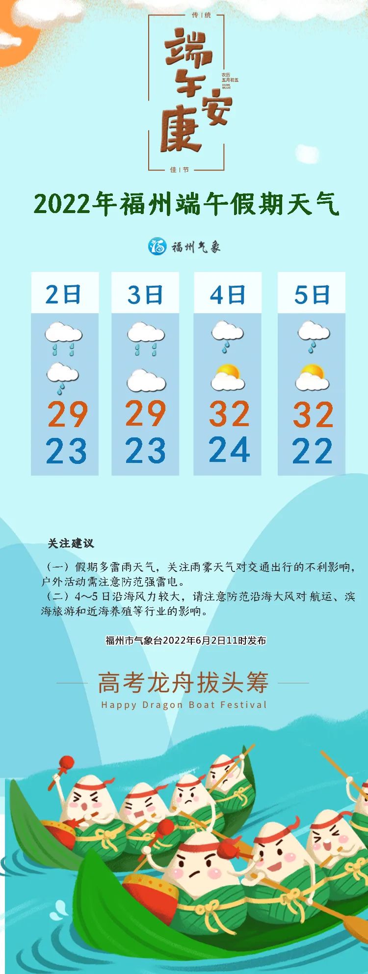 端午假期，福州还会下雨吗？