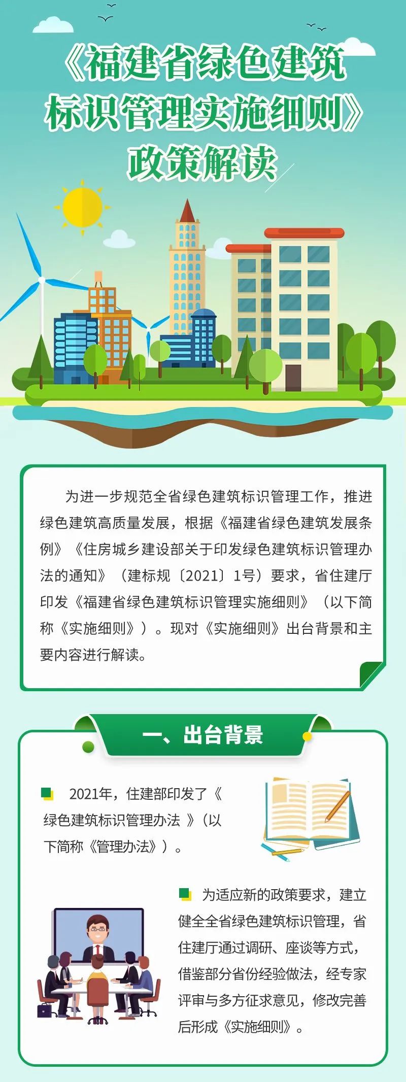 一图读懂丨《福建省绿色建筑标识管理实施细则》