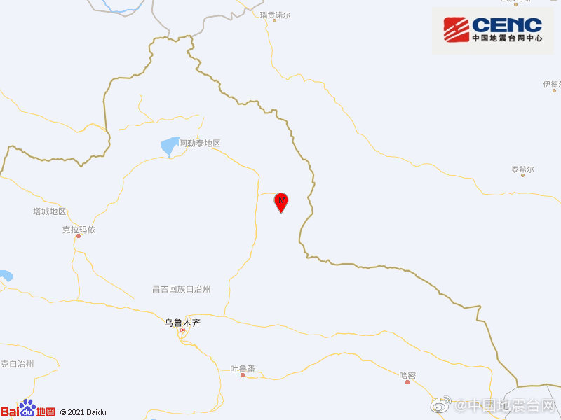 新疆阿勒泰地区青河县发生3.7级地震 震源深度13千米