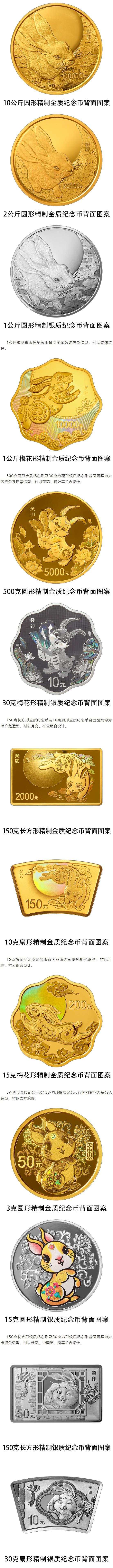 央行发行2023中国癸卯（兔）年金银纪念币一套