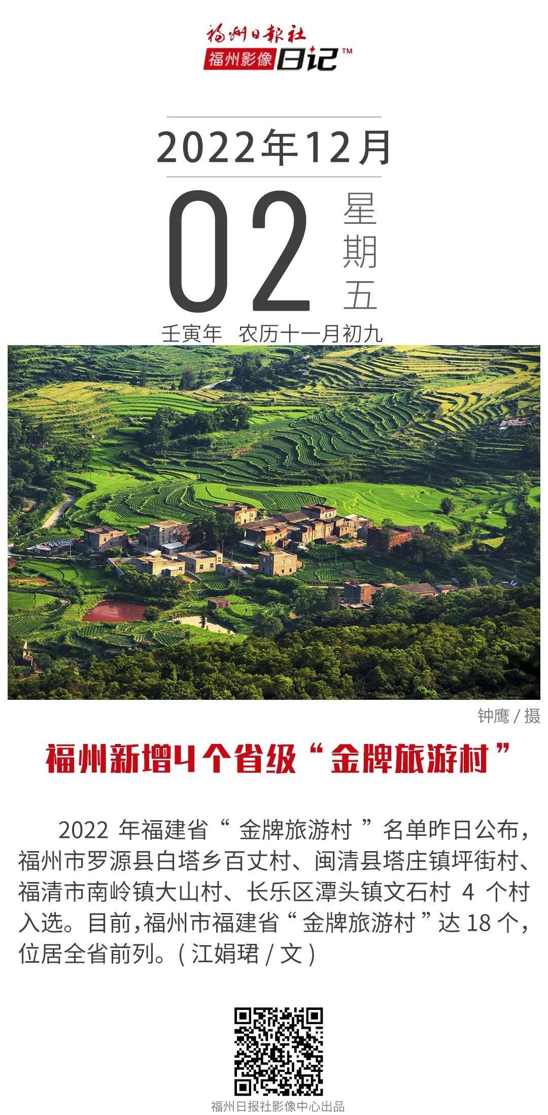 福州新增4个省级“金牌旅游村”！走起！