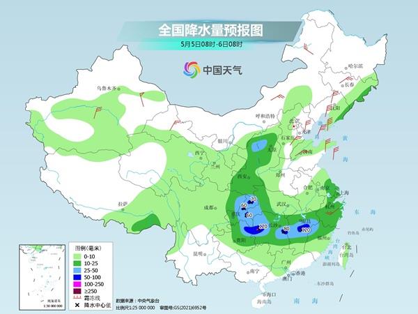 今明两天强降水盘踞长江以南地区 东北华北等地陆续降温
