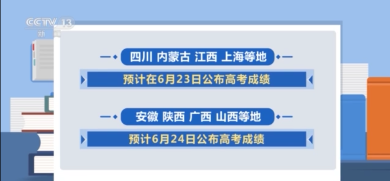 各地高考成绩今天起陆续公布