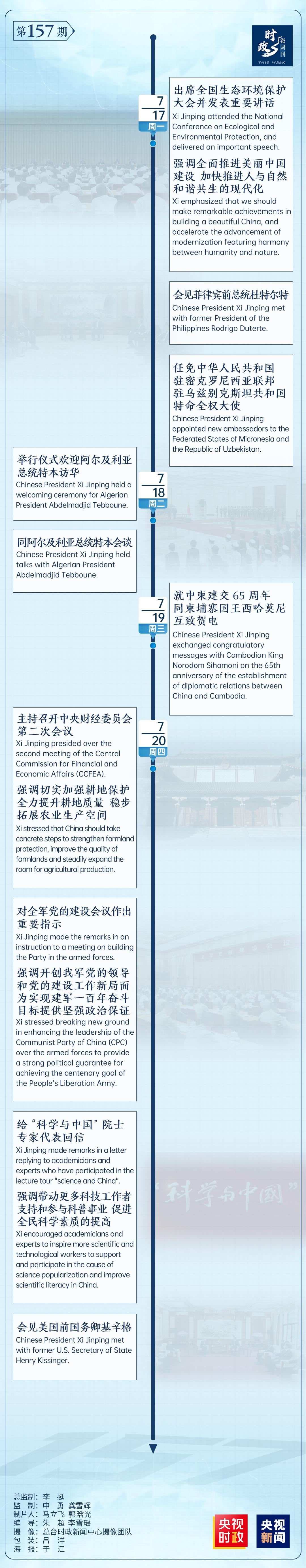 时政微周刊｜总书记的一周（7月17日—7月23日）