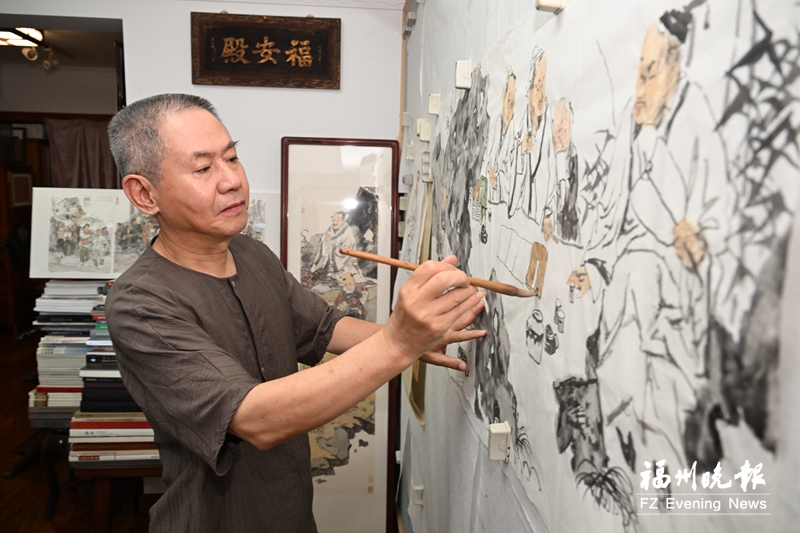 郭东健：用画笔讲述八闽故事 40多年创作数百幅惠安女系列作品
