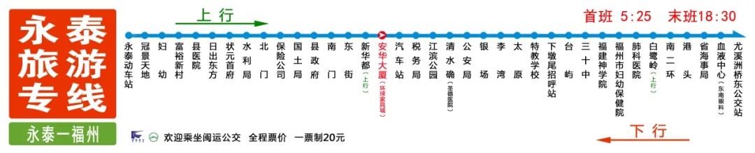 10月28日起，永泰至福州旅游专线票价调整