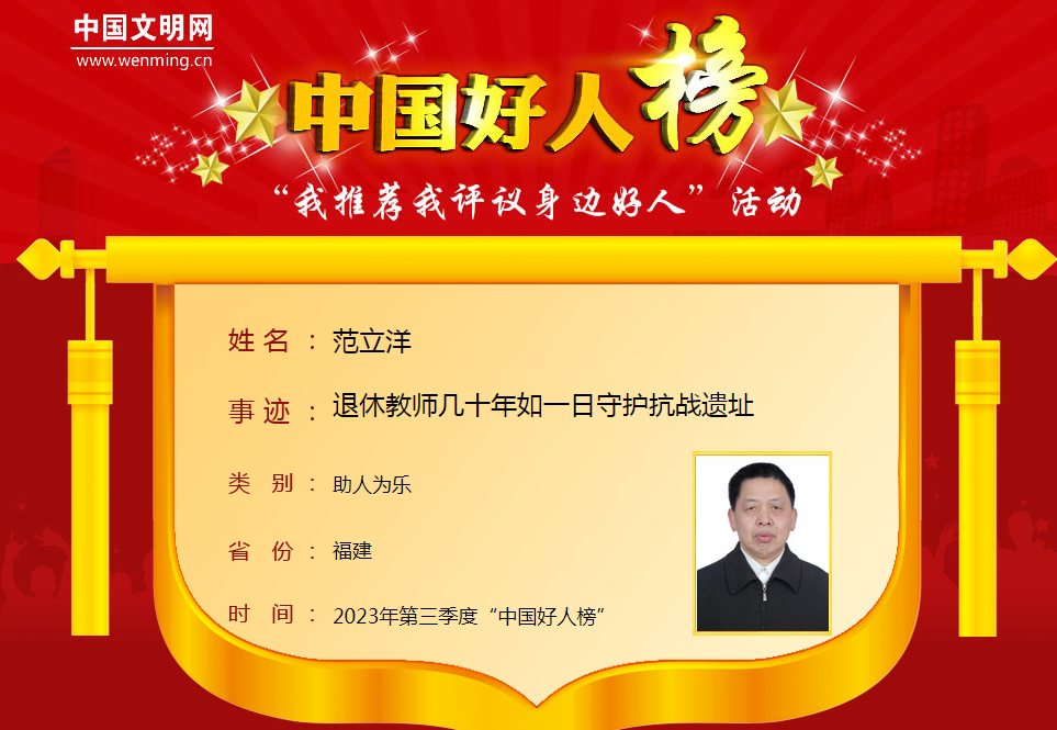 2023年第三季度“中国好人榜”发布！8位福建人上榜