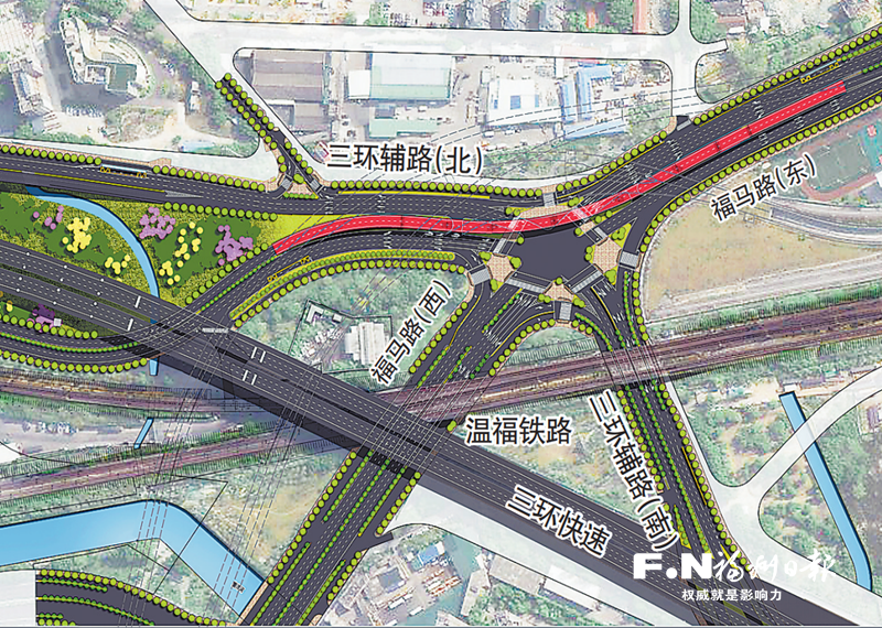 三环福马路交叉口将新建匝道桥 明年7月前通车