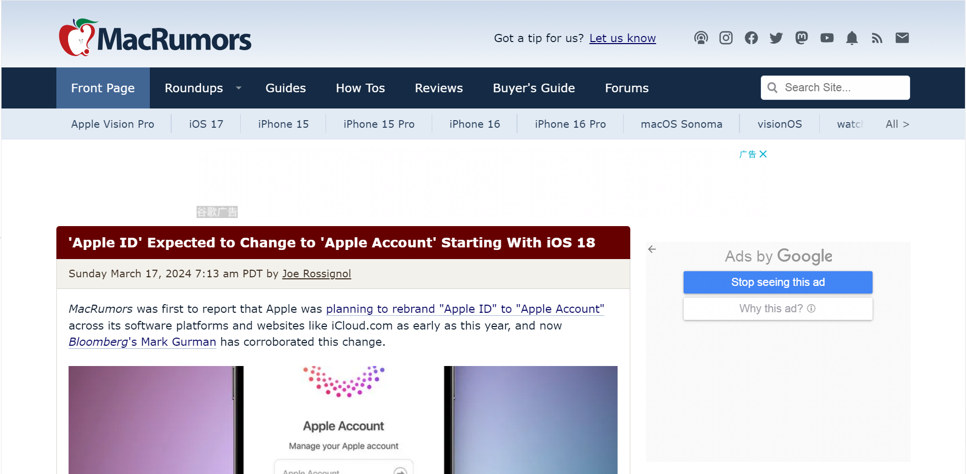 Apple Account login