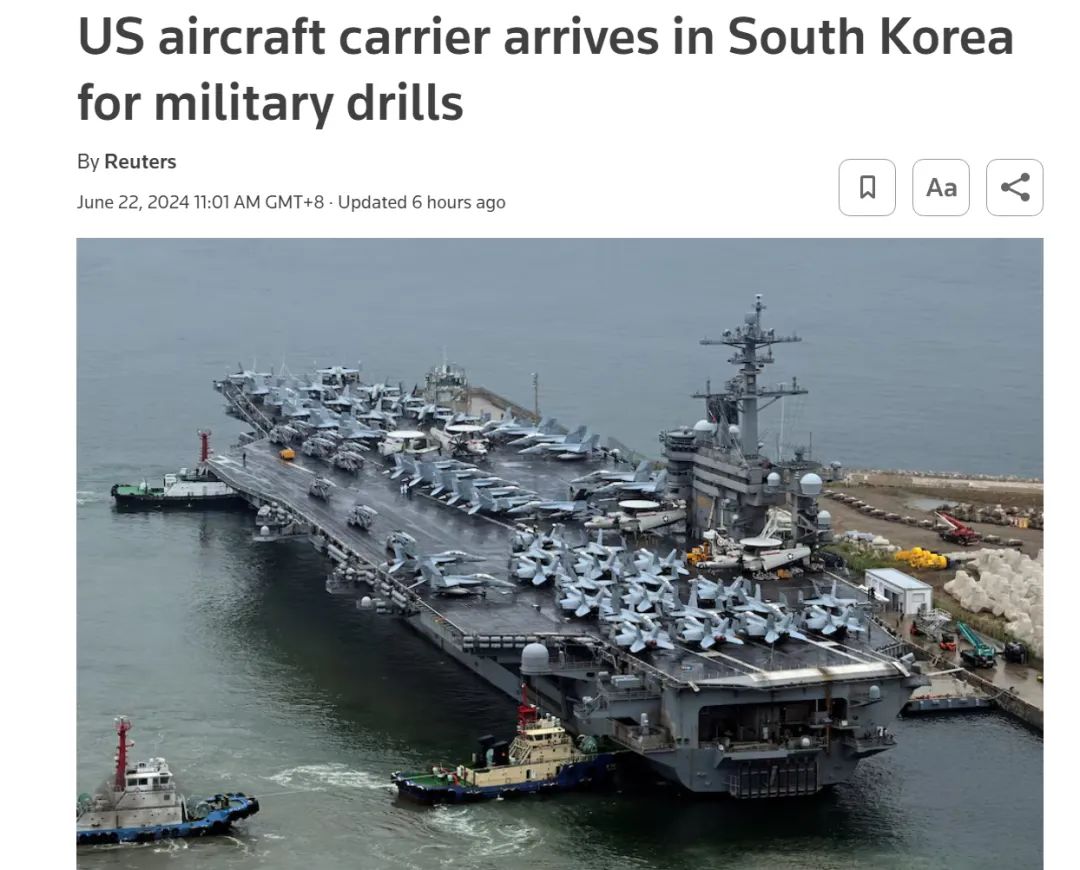 最新！美军核动力航母抵达韩国