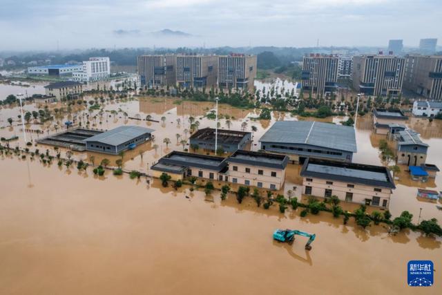 “本台报道，本台被淹”、水位逼近红绿灯高度……湖南平江遭遇特大洪水