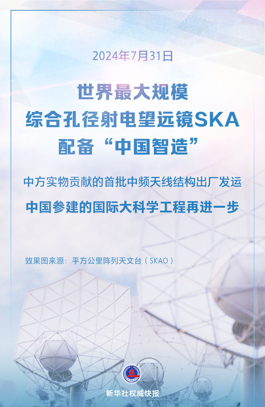 中方实物贡献的首批国际大科学工程SKA中频天线结构出厂发运