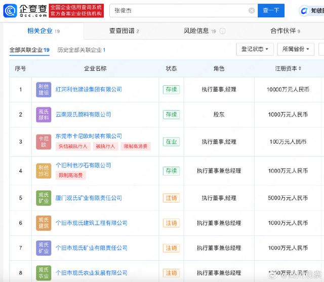 山取颜料师已被限制高消费，所持股公司已成老赖