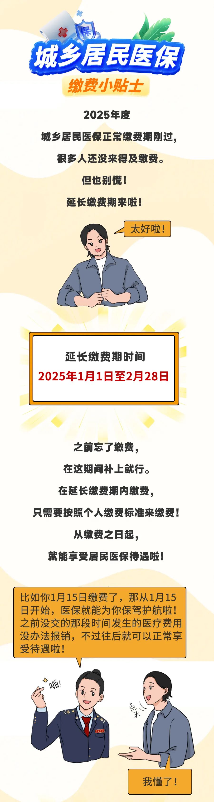 還沒繳費(fèi),？別慌！城鄉(xiāng)居民醫(yī)保延長繳費(fèi)期來了！