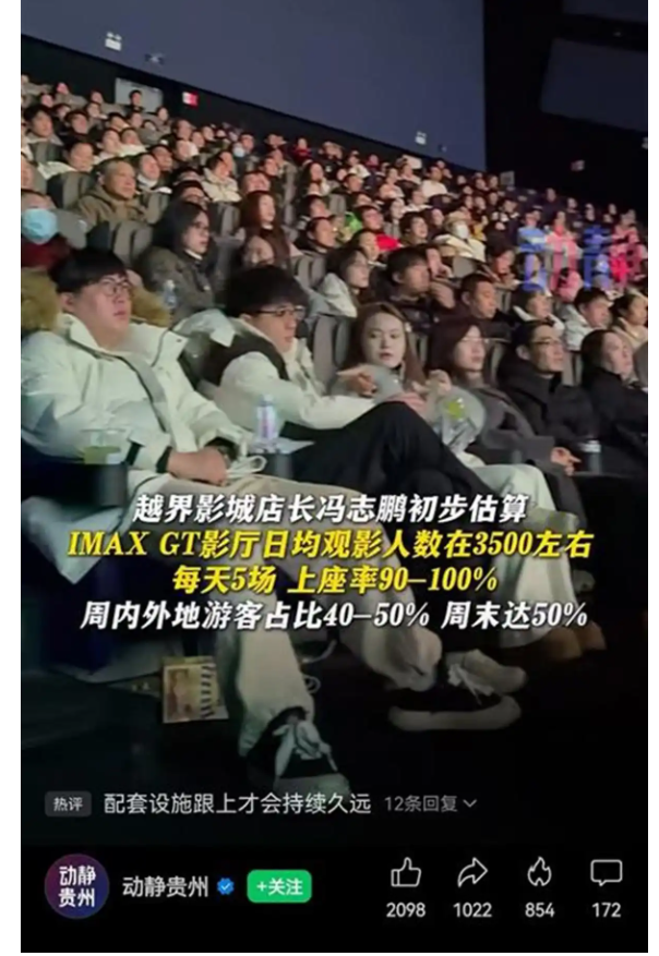 贵阳IMAXGT火出圈 每天增加一场依然“开票秒空”！