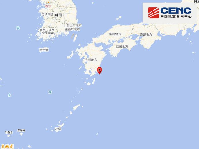 日本九州岛附近海域发生6.2级地震