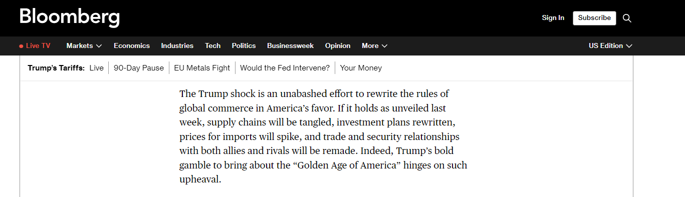 荒唐！疯狂！鲁莽！揭批美关税政策巨大危害 全球媒体齐下场