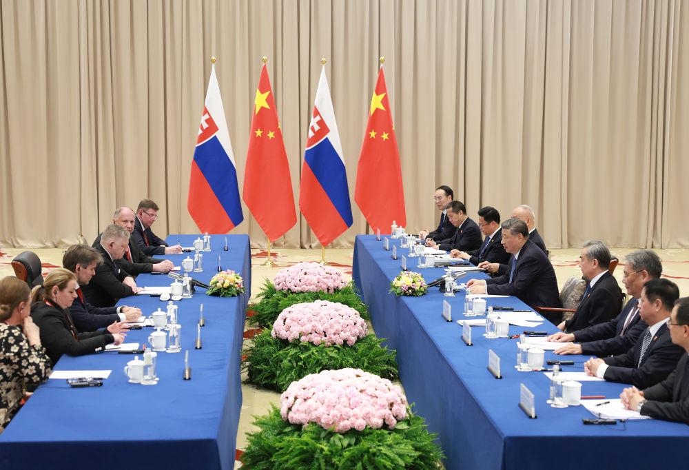 习近平会见斯洛伐克总理菲佐