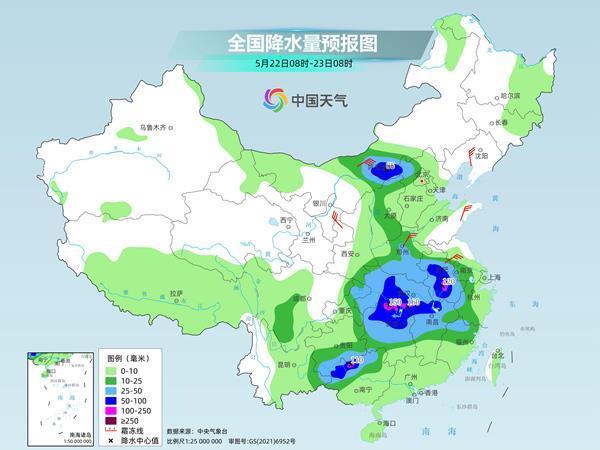 南方22日进入降雨最强时段 并伴有强对流天气