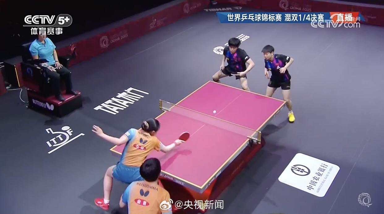 王楚钦/孙颖莎战胜日本组合 晋级混双4强