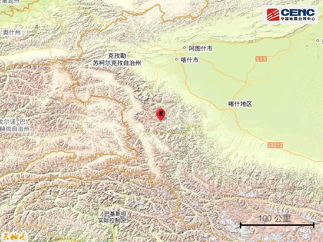 新疆阿克陶县发生3.0级地震