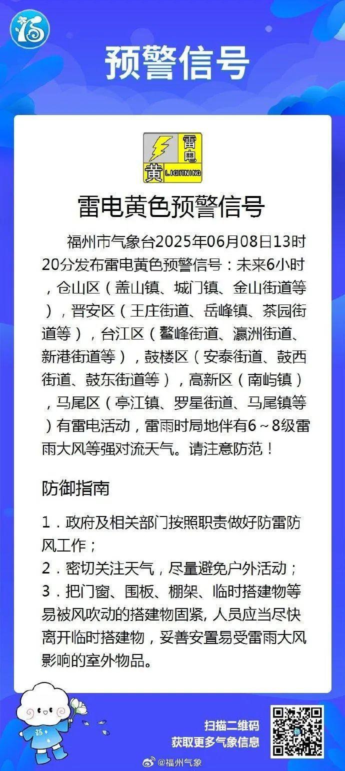 注意！暴雨、强对流！福州这些高考考点可能出现雷电