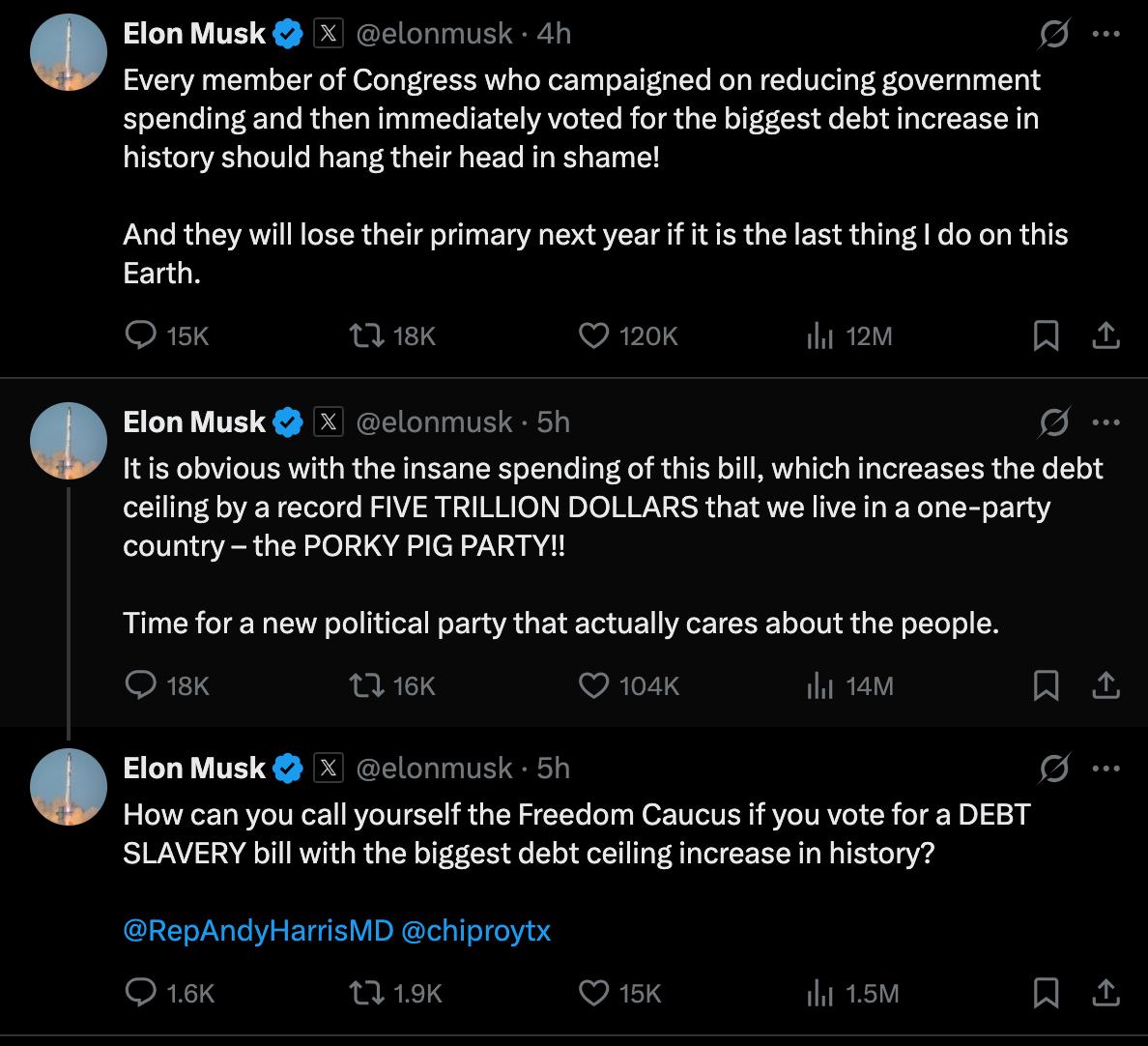 马斯克：“大而美”法案过了就建新党