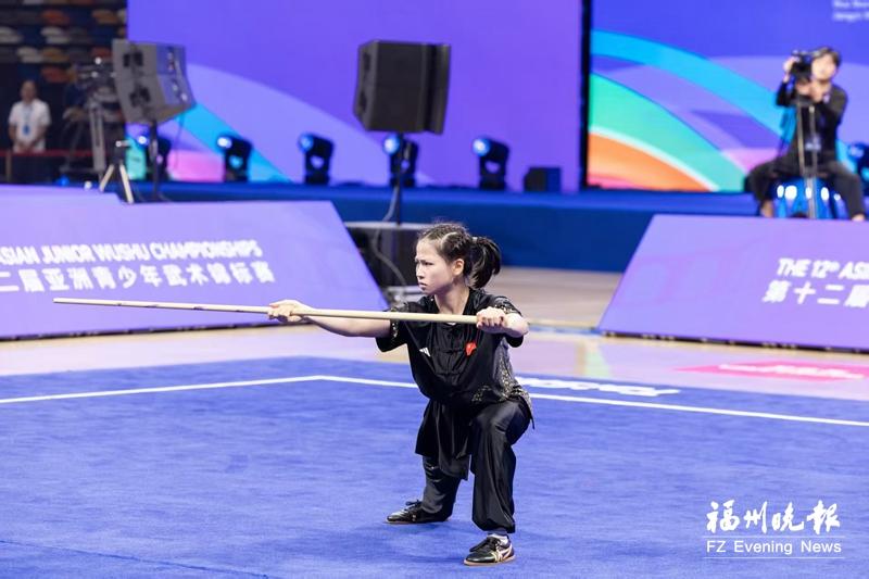 亚洲青少年武术锦标赛 连江姑娘南棍项目摘金