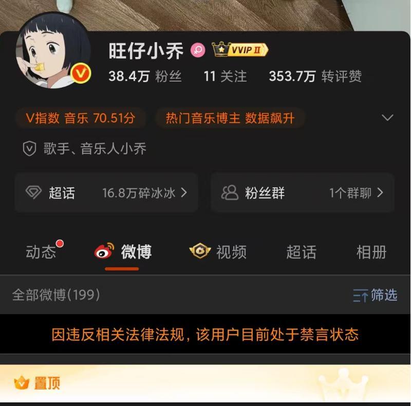 旺仔小乔被禁言 旺仔小乔被禁言