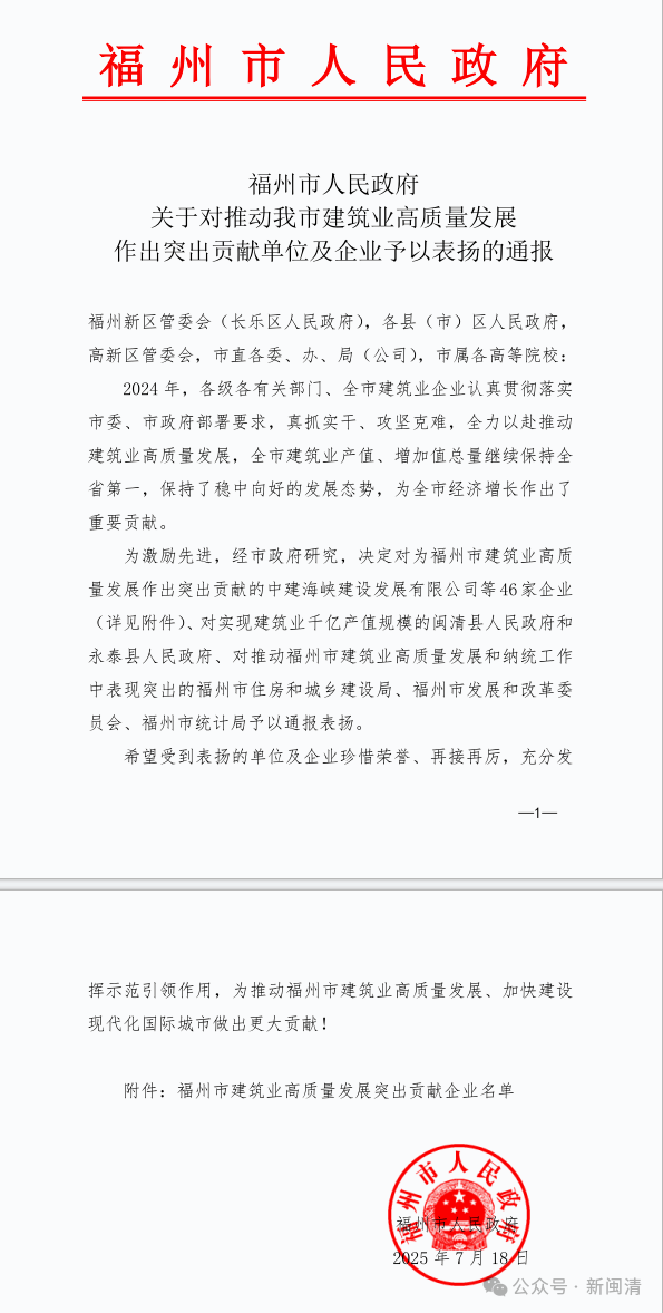 这些闽清企业获得市级表彰→