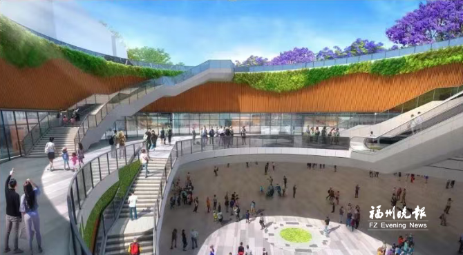 福州滨海新城CBD两下沉广场装修本月完工