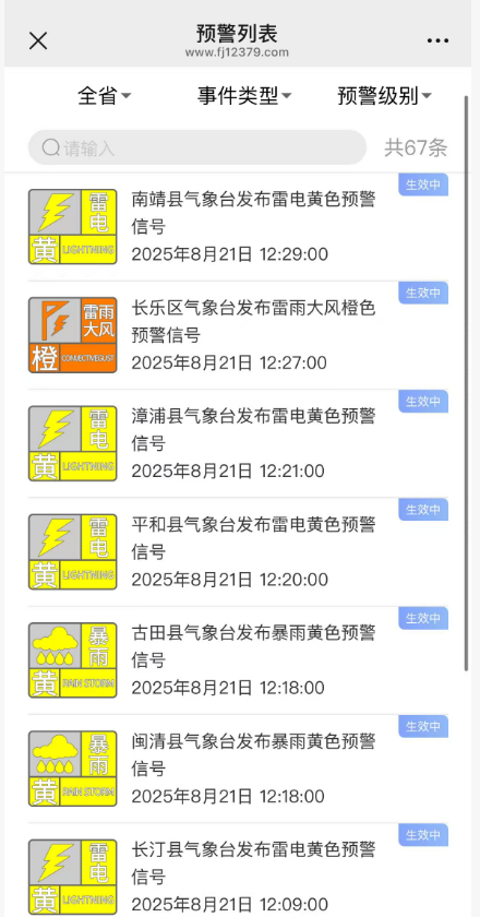 67条预警！福州一秒天黑！尽量别出门！