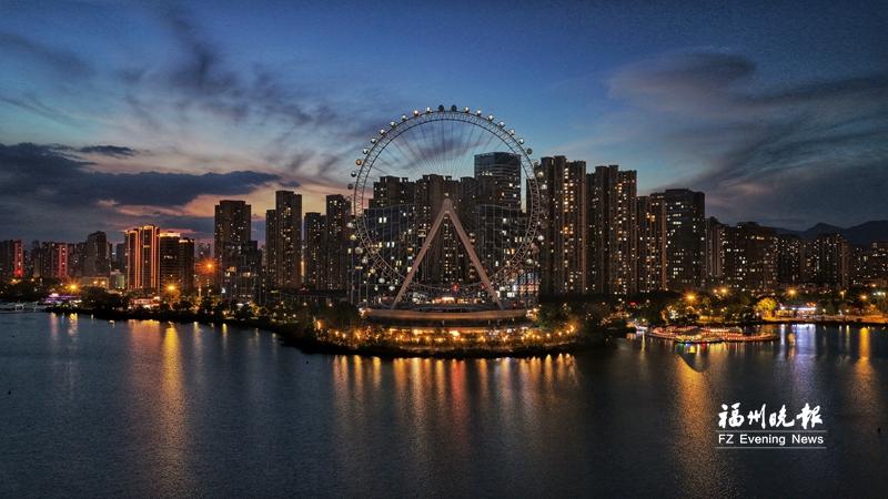 ​晋安湖摩天轮亮灯转动！将为榕城夜景添一道浪漫风景