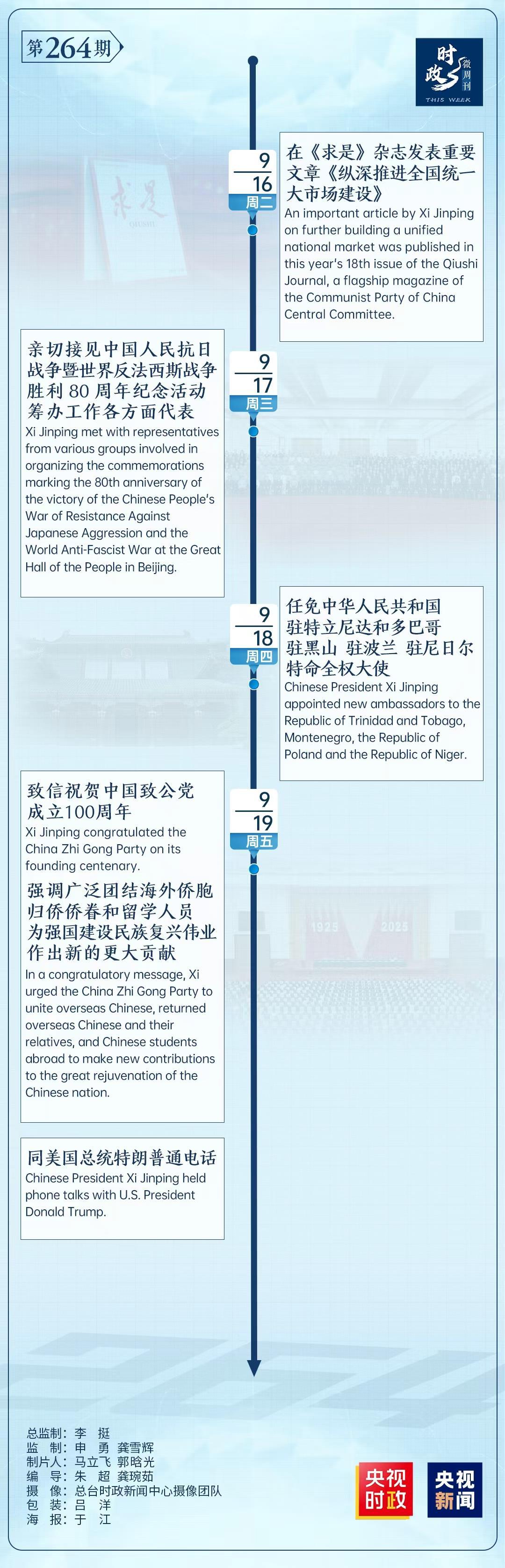 时政微周刊丨总书记的一周（9月15日—9月21日）