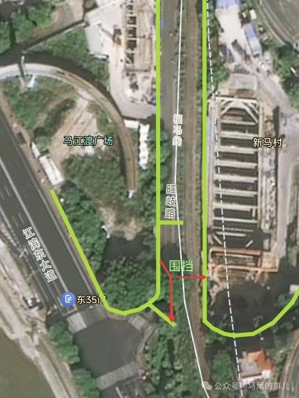 11月1日起，马尾江滨东大道与旺岐路连接处半幅封闭施工