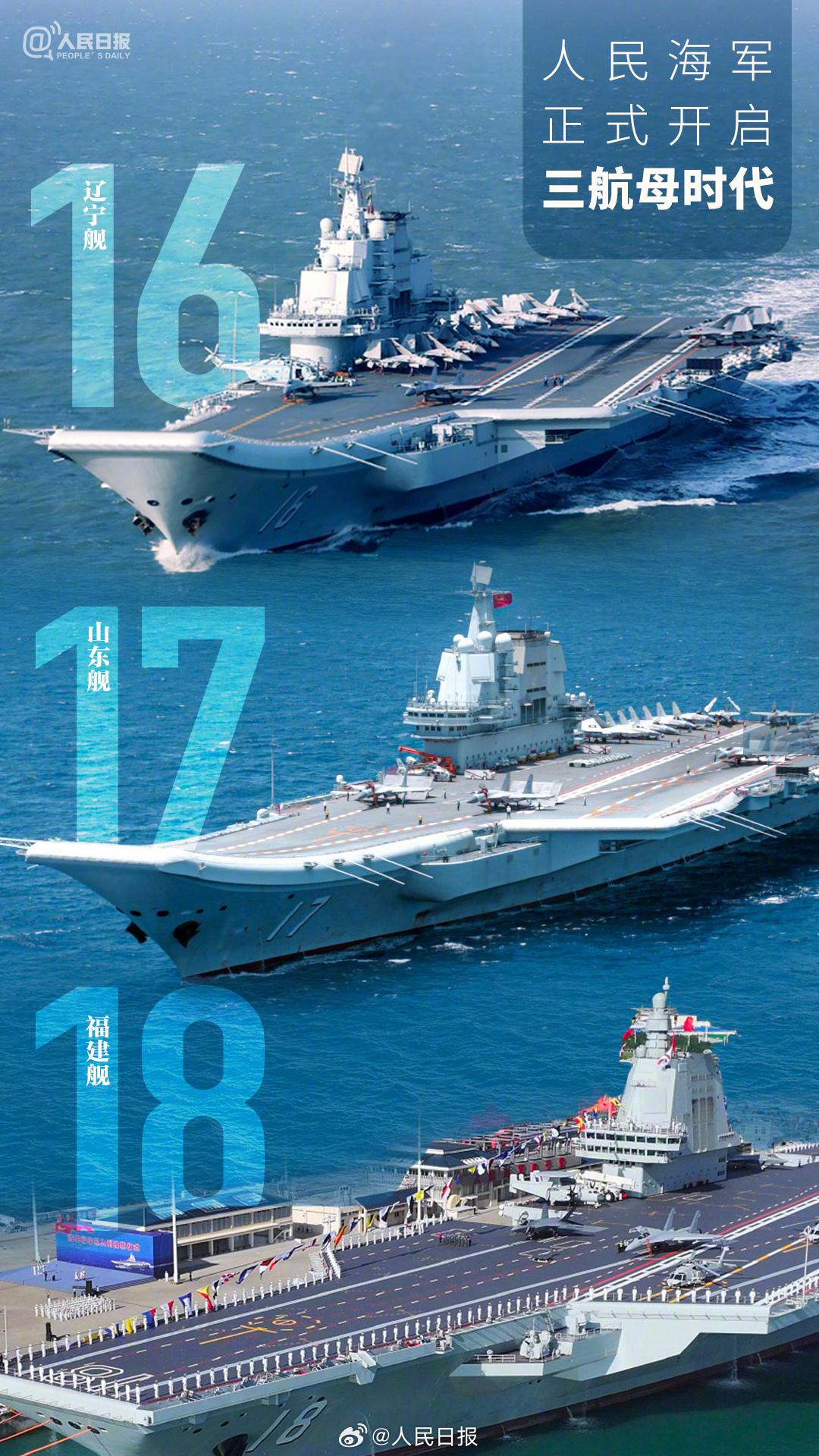 收藏！人民海军正式开启三航母时代