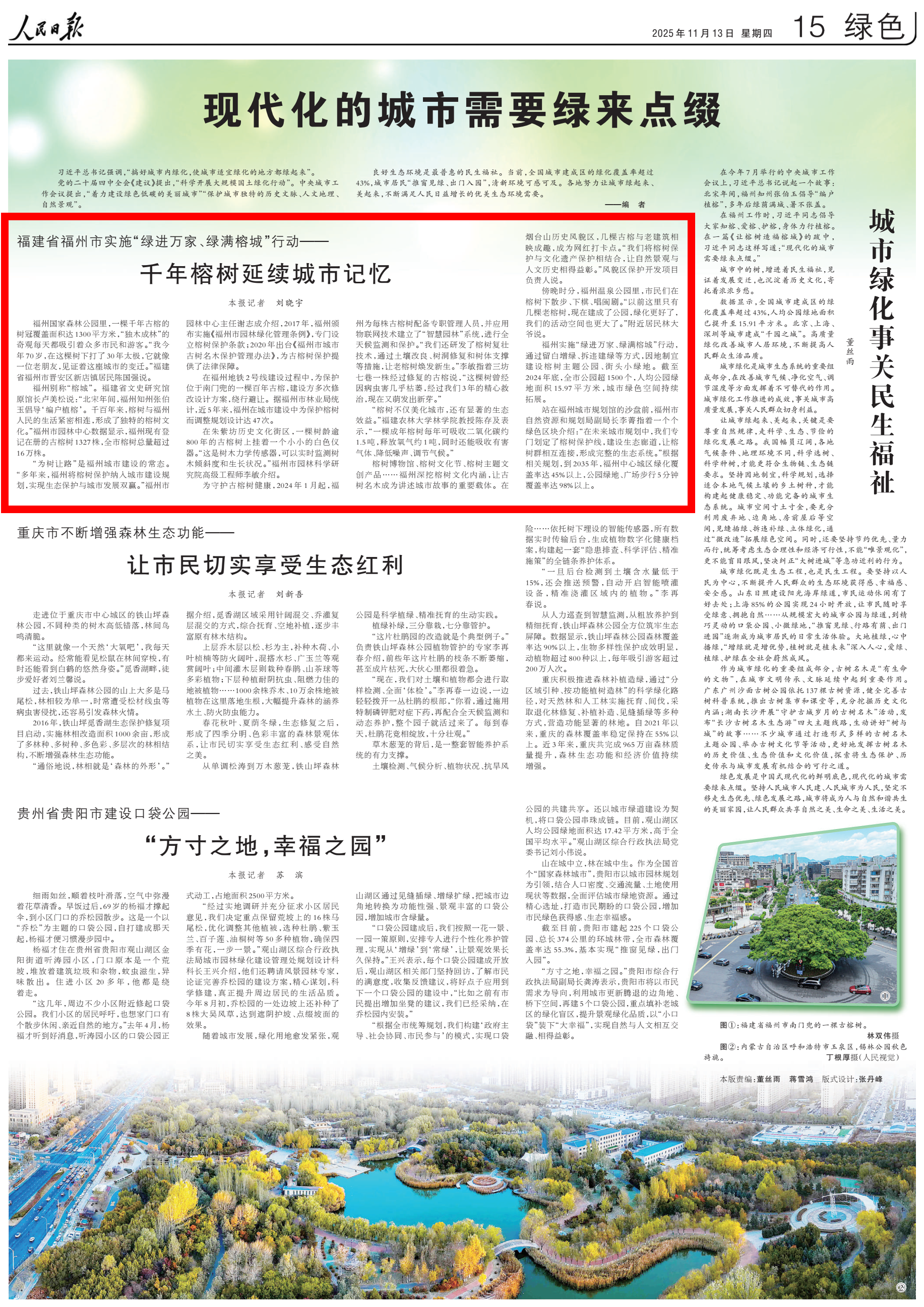 人民日报关注福州：千年榕树延续城市记忆