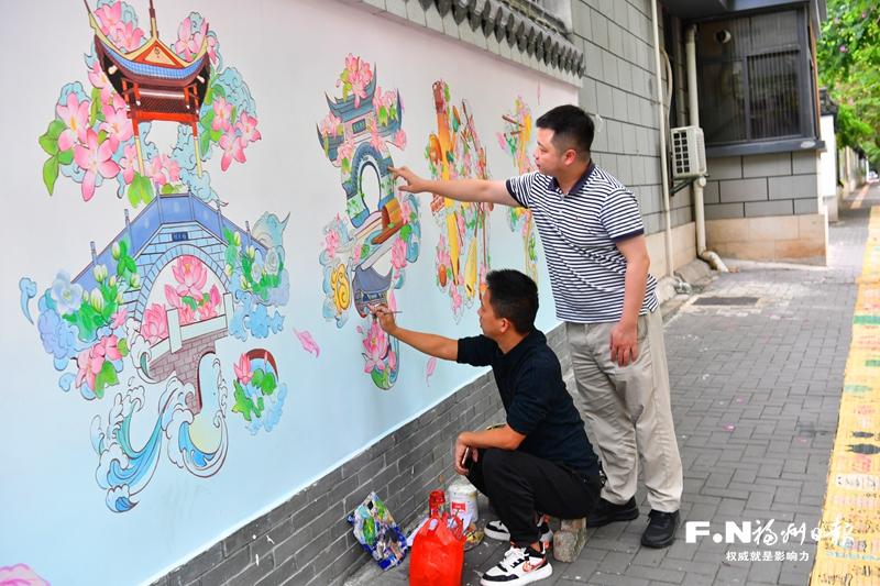 彩绘墙溯源茶亭记忆