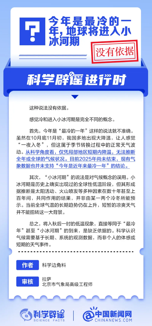 今年是最冷的一年，地球将进入小冰河期？