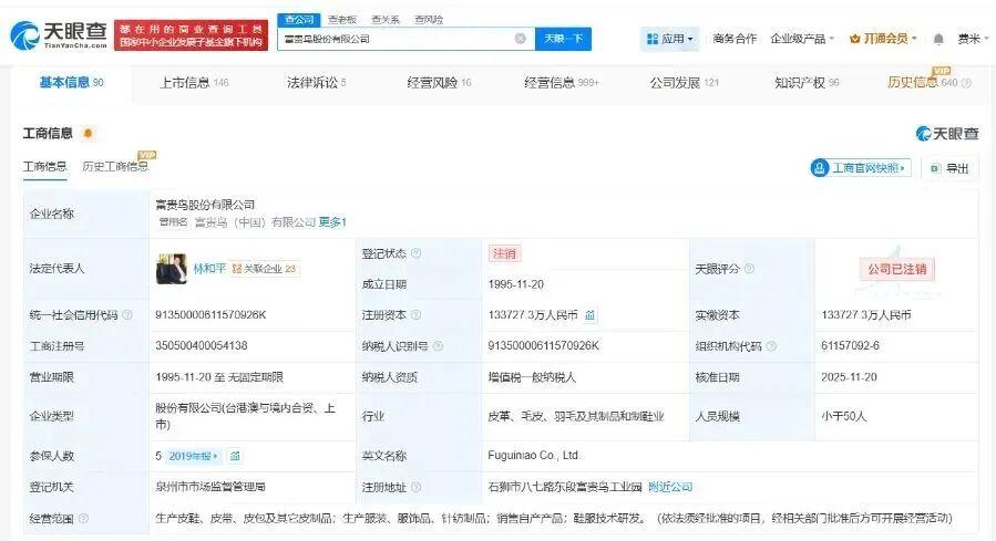 福建前“真皮鞋王”破产注销！此前在2019年退市