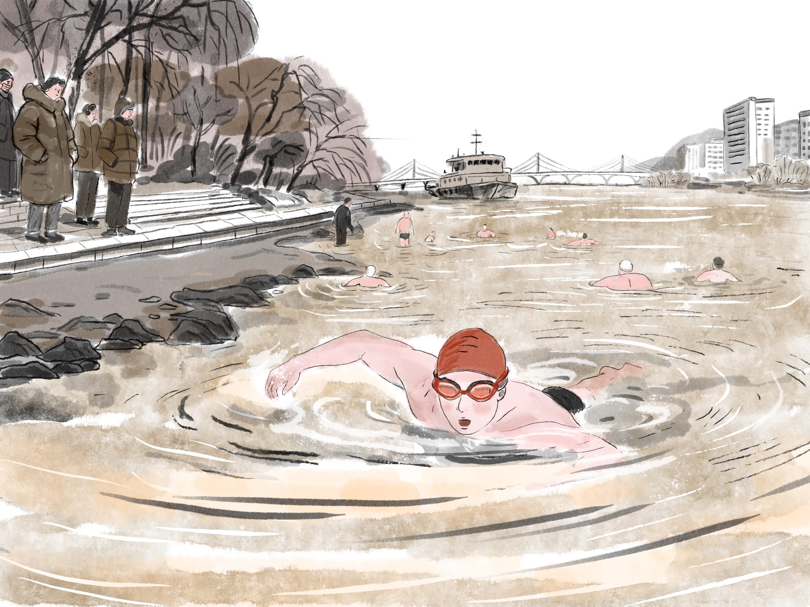 来福州 当“泳士”