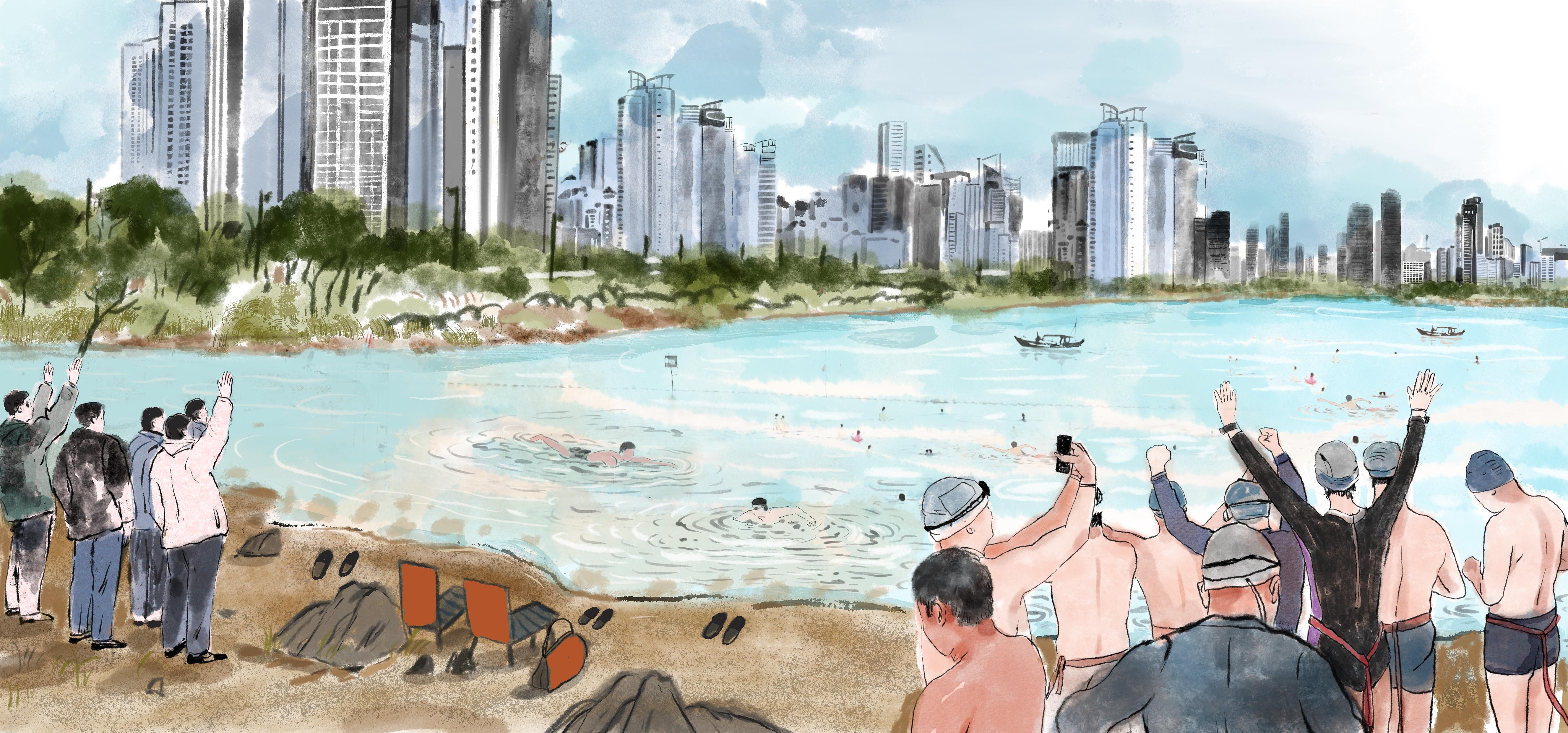 来福州 当“泳士”