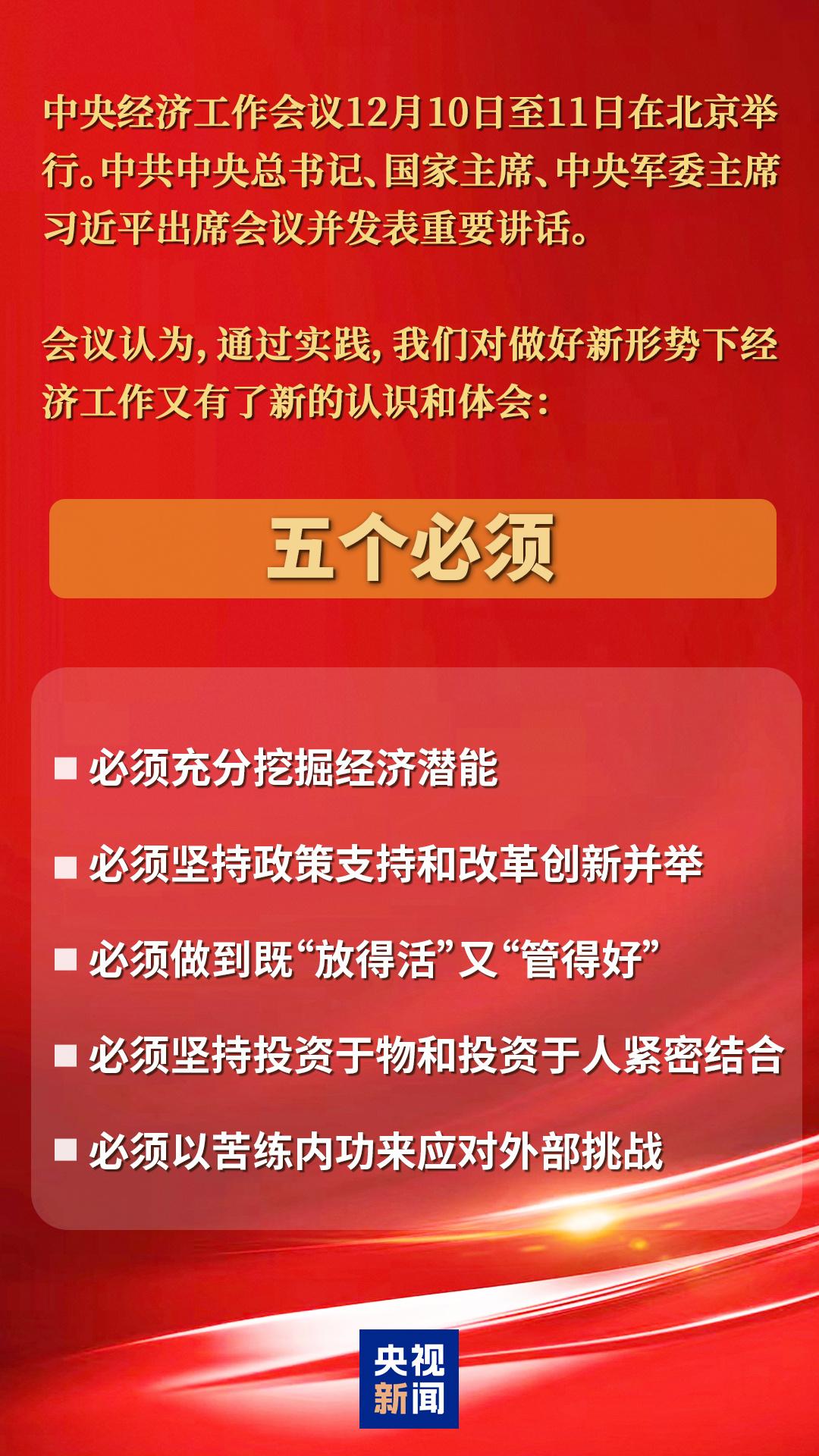 做好新形势下经济工作新的认识和体会：五个必须