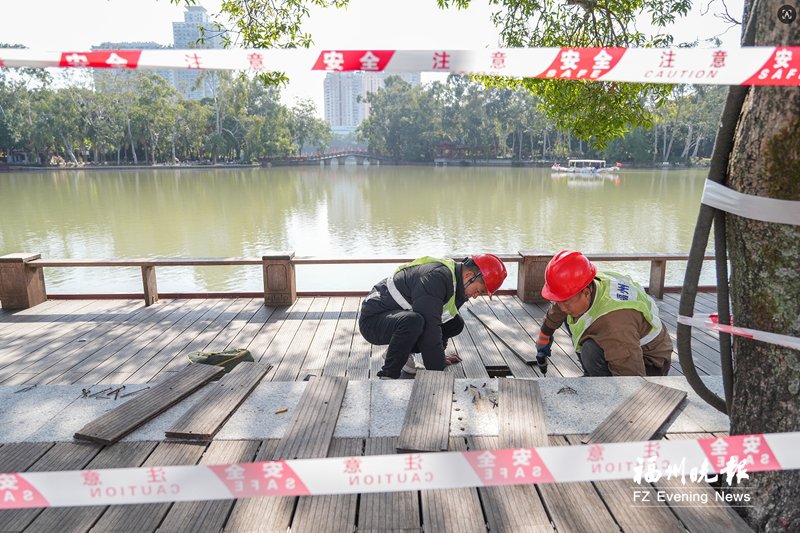 西湖环湖木栈道修缮工程启动 将增设31组座椅和秋千椅
