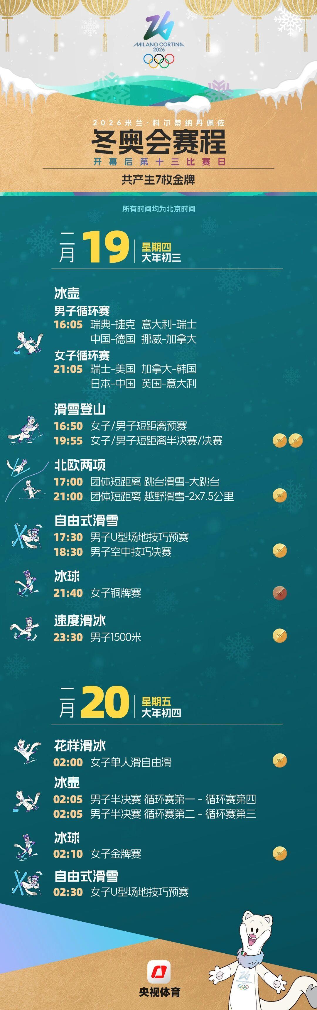 米兰冬奥会赛程全掌握！一键收藏，观赛不迷路→