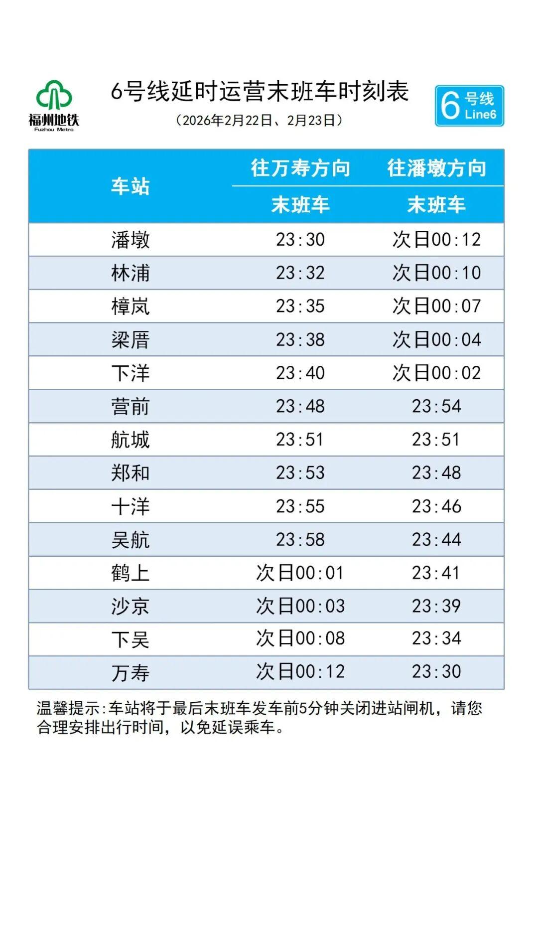 确认延时运营！福州地铁发布